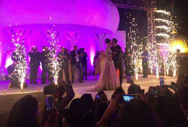 Neil and Rukmini on the stage