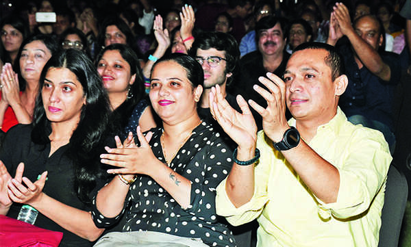 Preeti and Raj Shekhar with a friend (left) at the show (BCCL/ Vishnu Jaiswal)