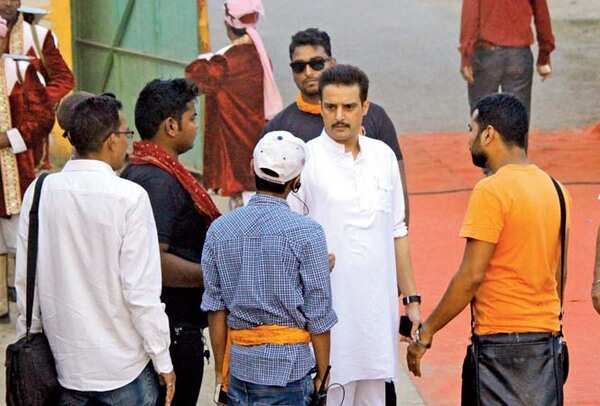 Jimmy Sheirgill while shooting for Anurag Kashyap’s Mukkabaaz at Sigra stadium in Banaras(BCCL)