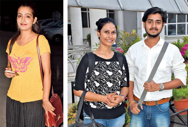Divya Singh (R) Priya Mishra and Sirish Bahadur (BCCL/ Vishnu Jaiswal)