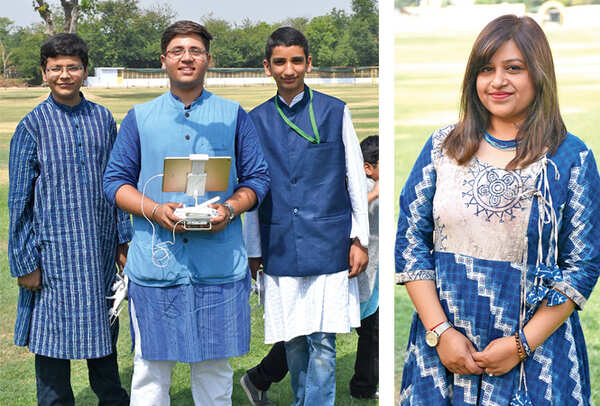 Aditya Mittal, Vansh Batas and Parth Singh (R) Mohsina Mirza (BCCL/ Vishnu Jaiswal)