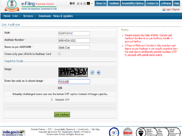 Link Aadhar To Pan How To Link Aadhar With Pan In 3 Simple Steps