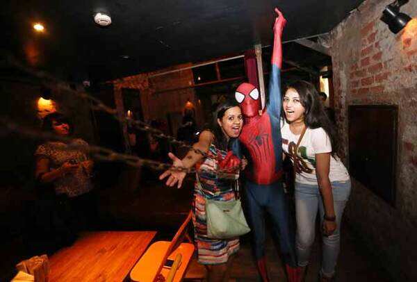Nidhi-and-vrinda-with-spiderman-nilesh-