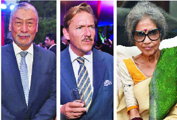 (L-R) V Namgyel, the Bhutanese ambassador, Andreas Baum, the Swiss ambassador and Tara Gandhi (BCCL)