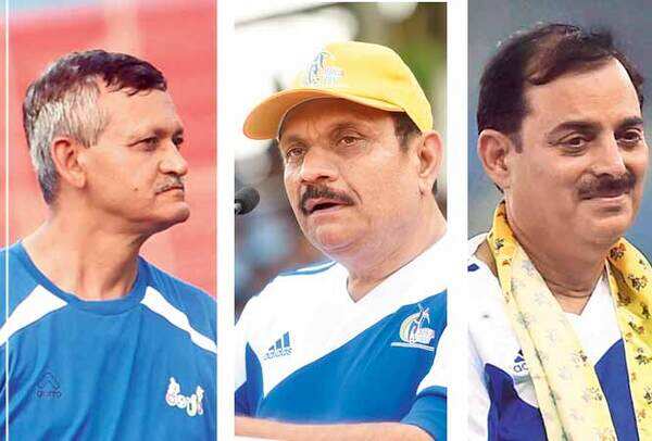 (L-R) PK Bhardwaj, Secretary, All India Police Sports Control Board, RR Bhatnagar, DG, CRPF and KK Sharma, DG, BSF (BCCL)