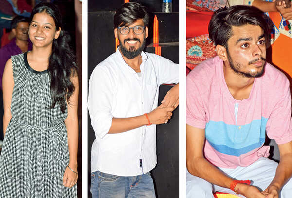 L-R Vidushi, Vivek Yadav and Wrishabh Dubey (BCCL/ Farhan Ahmad Siddiqui)