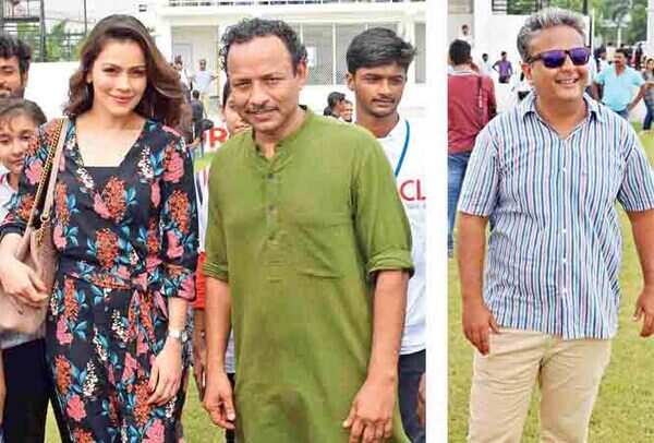 Waluscha D Sousa with Anurag Singh Bhadouria and Amar Habibullah (BCCL/ Farhan Ahmed Siddiqui)