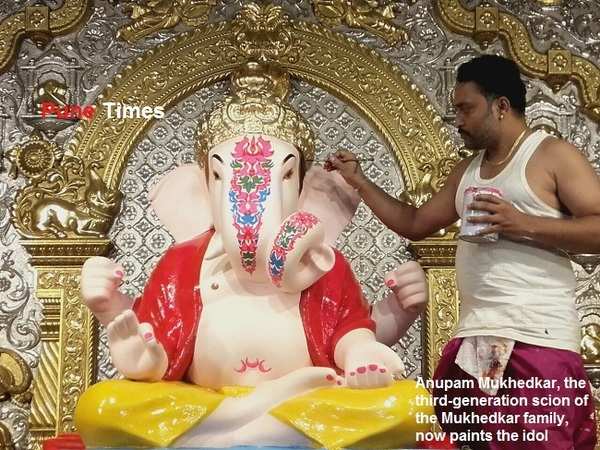 Shreemant Dagdusheth Ganesh Murti Best for Home Happiness Home Pooja Ganesh  Idol Marble Ganpati Bappa Murti Shreemant Dagdusheth Halwai Ganpati Idol :  Amazon.in