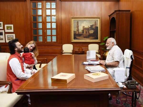 Pics: Adnan Sami and family visit PM Narendra Modi in Delhi | Hindi ...