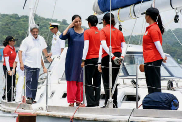 Navy's Women Team Sets Sail From Goa To Circumnavigate Globe | India ...