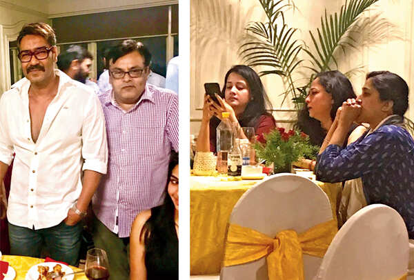 Ajay Devgn and Gaurav Dwivedi and Sulakshana Panigrahi (L) and Sheeba Chaddha (centre) at the party (BCCL)