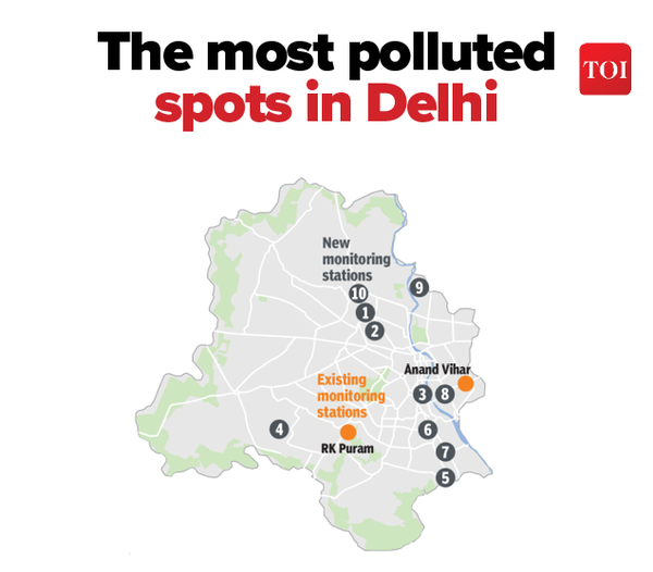 Infographic 10 Most Polluted Places In Delhi India News Times Of India 0331