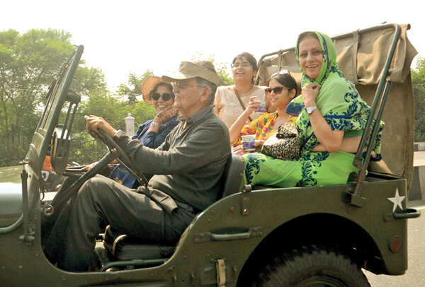 MA Khan driving his vintage jeep (BCCL/ Aditya Yadav)