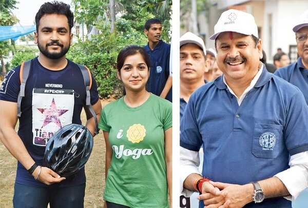 Aniket Joshi and Srishti Trippthi (R) Dr Mahendra Singh (BCCL/ Vishnu Jaiswal)