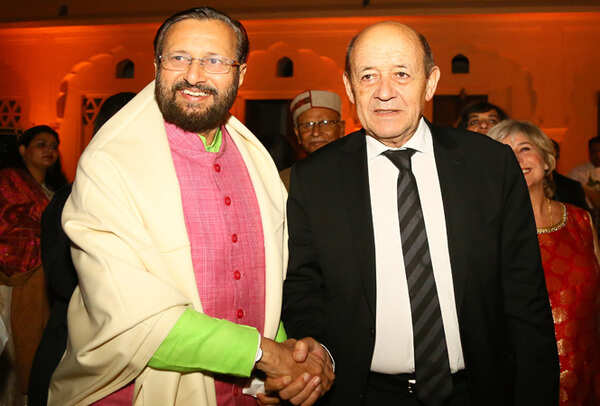 Prakash Javadekar union minister n Jean-Yves Le Drian minister for Europe and Foreign Affairs