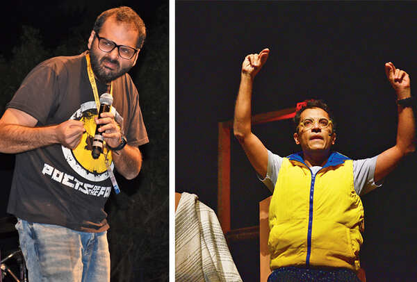 Kunal Kamra and Vrajesh Hirjee in the play One on One (BCCL/ Farhan Ahmad Siddiqui and Vishnu Jaiswal)