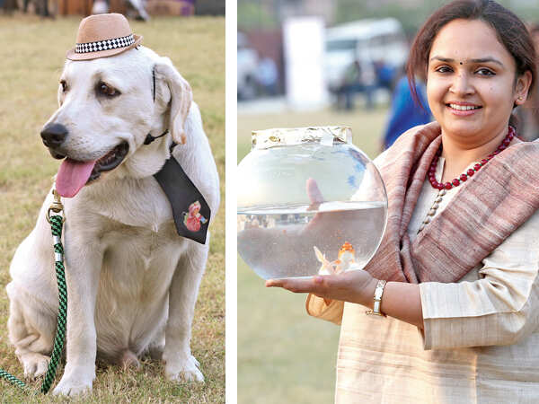 Sugar’s tie and hat are not to be missed (R) Roli Shukla with her Golden Fish Nemo-Dory (BCCL/ Aditya Yadav)