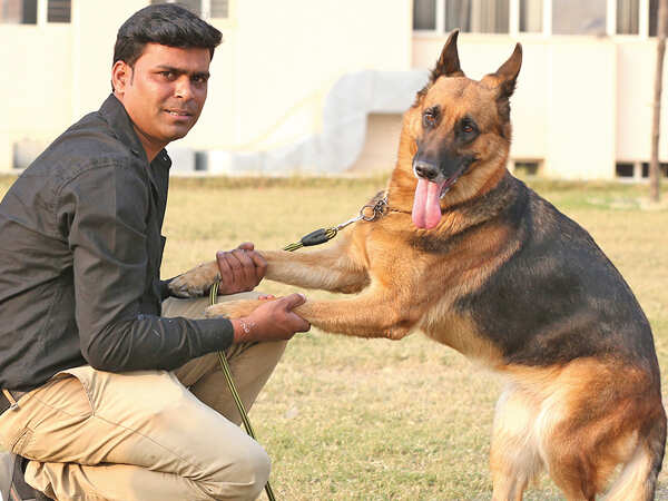 Asad Ahmad with his German Shepherd Naila (BCCL/ Aditya Yadav)