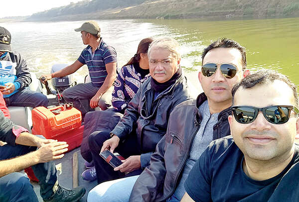 The riders went for a boat ride in the Chambal river to see the alligators, Gangetic dolphins in their natural habitat (BCCL)