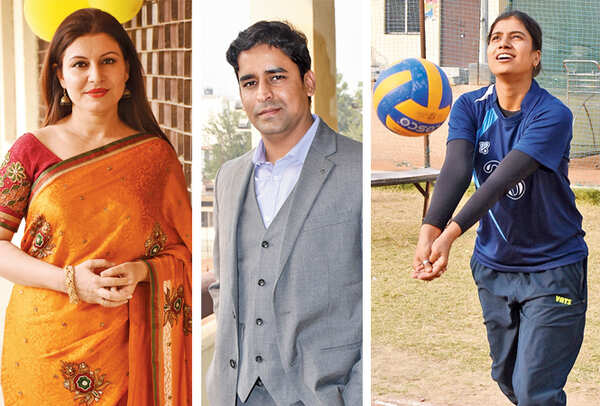 Seema Khan, Saifi Yunus and Diksha Rai (BCCL/ Vishnu Jaiswal)