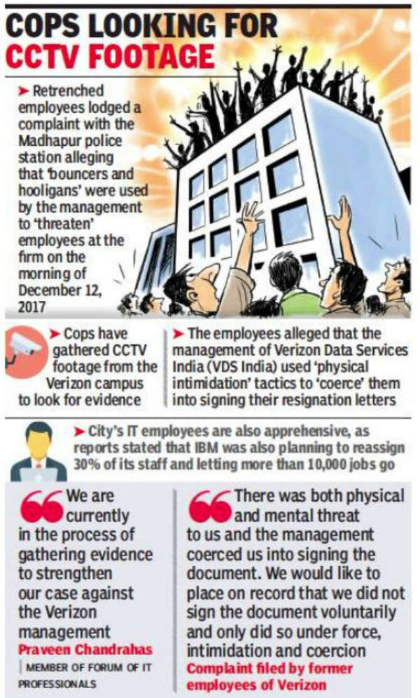 Bouncers for layoff, Verizon under vigil | Hyderabad News - Times of India