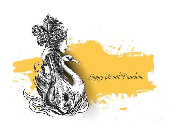 Shreya's drawing - Jai MAA Saraswati Happy basant panchami to all😊  #pencilsketch | Facebook