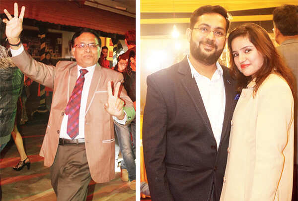 Dr Girish Mishra (R) Kapil & Ragini Ajwani (BCCL/ Shubham Jaiswal)