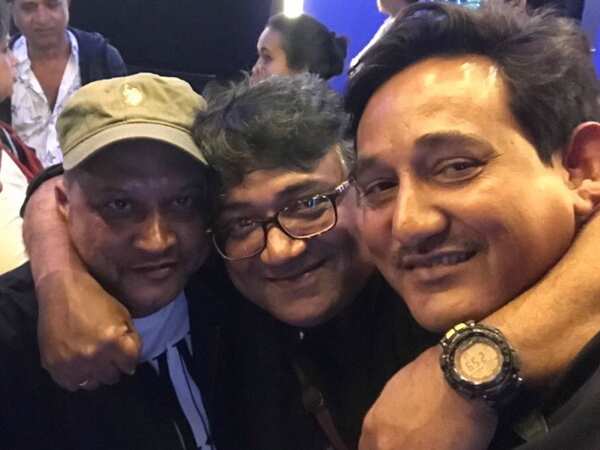 (From left) Amit Roy, Sudeep Chatterjee and Subrata Chakraborty at the Mumbai premiere of Padmaavat