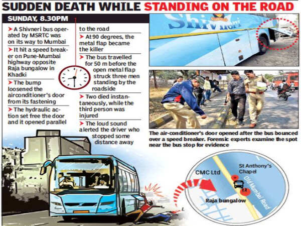 Shivneri bus knocks down three, police fault door mechanism | Pune News ...