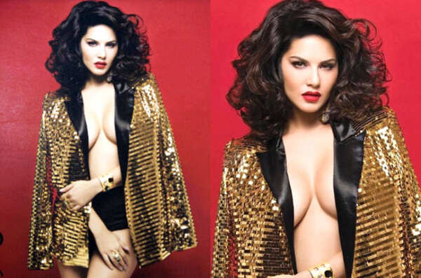 Sunny Leone in Golden Sexy Dress