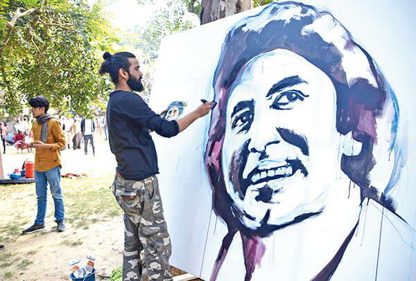 For Ahmad Shariff Big B was his inspiration for the painting (BCCL/ Farhan Ahmad Siddiqui)