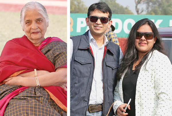 Dr Sarla Mathur (R) Gaurav and Vasudha Jain (BCCL/ Aditya Yadav)