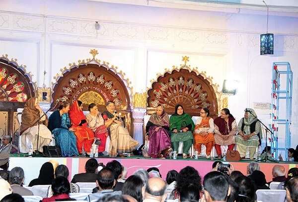 Some of Lucknow’s leading ladies participated in the Baid Bazi, reciting shers at Safed Baradari (BCCL/ Farhan Ahmed Siddiqui and Vishnu Jaiswal)