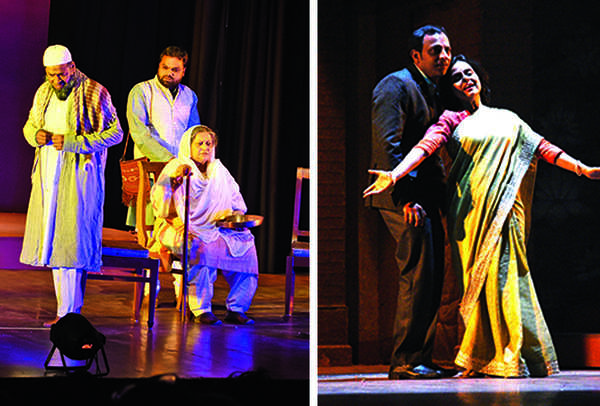 A scene from the play Jis Lahore Nahi Dekhya (R) Joy Sengupta and Loveleen Mishra in a scene from a play (BCCL/ Farhan Ahmad Siddiqui)