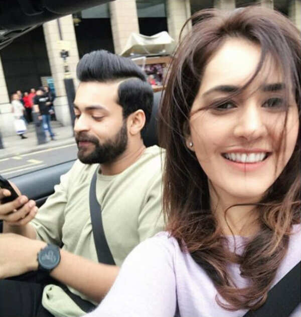 Raashi Khanna while shooting with Varun Tej for Toli Prema