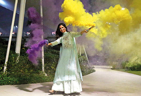 Vartika Singh playing Holi in Lucknow (BCCL/ Aditya Yadav)