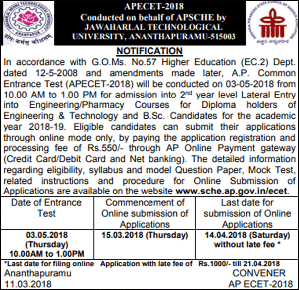 APECET 2018: Online registrations begins from March 15 - Times of India