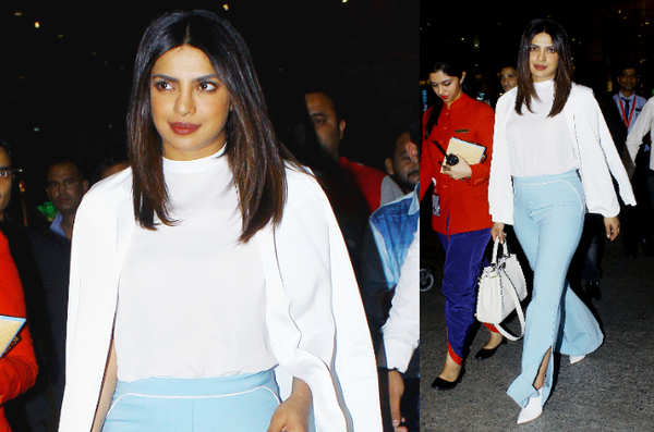 Priyanka Chopra keeps it hot at Mumbai airport - Times of India