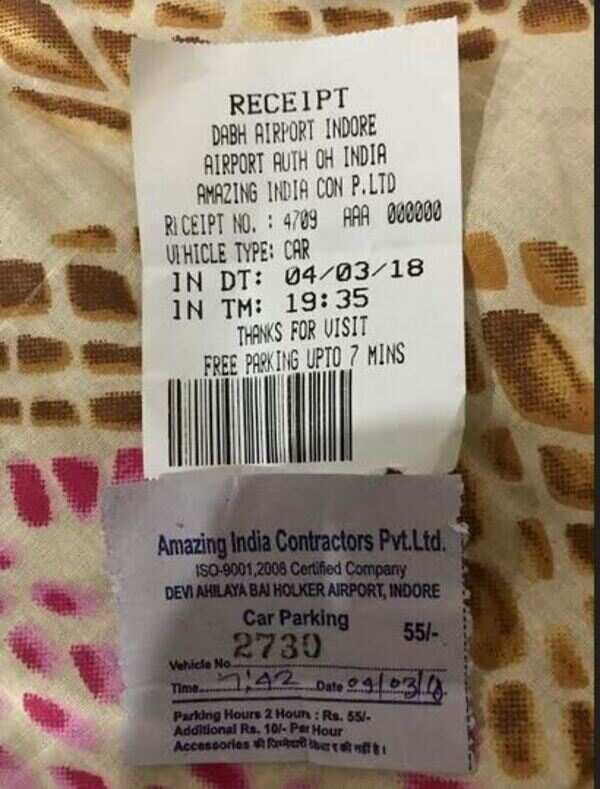 Parking Charges Rs one lakh fine on airport parking agency in Indore