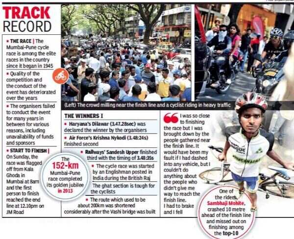 Prestigious cycle race runs into Pune traffic on Jangli Maharaj Road ...