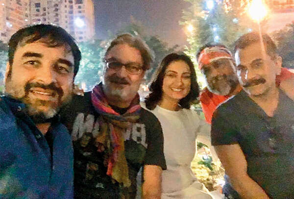 Here’s another one... Many Congratulations #LongOverdue #NationalAward @divyadutta25" Posted Sinha of Instagram. Pankaj poses with Vinay Pathak, Divya Dutta, Sinha and Pawan Malhotra in Lucknow