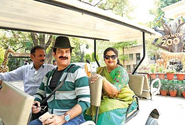JD and Vandana with Range Forest Officer Piyush Srivastava taking a round of the Lucknow Zoo (BCCL/ Aditya Yadav)