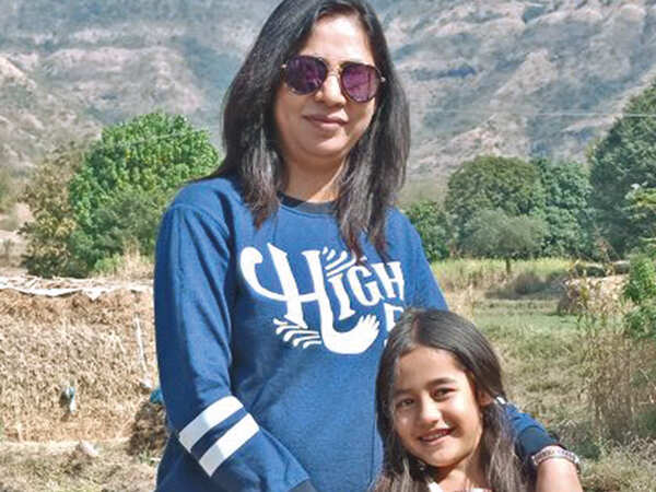 Akriti Sharma with her mother Dimple Sharma