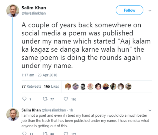 Salim Khan tweet