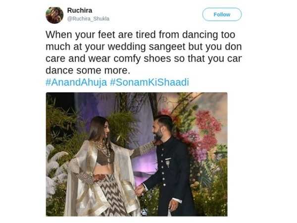 Sonam Kapoor-Anand Ahuja reception: Sonam's Anamika Khanna lehenga is an  unusual pick, so is Anand's choice to go with sneakers | Fashion News - The  Indian Express