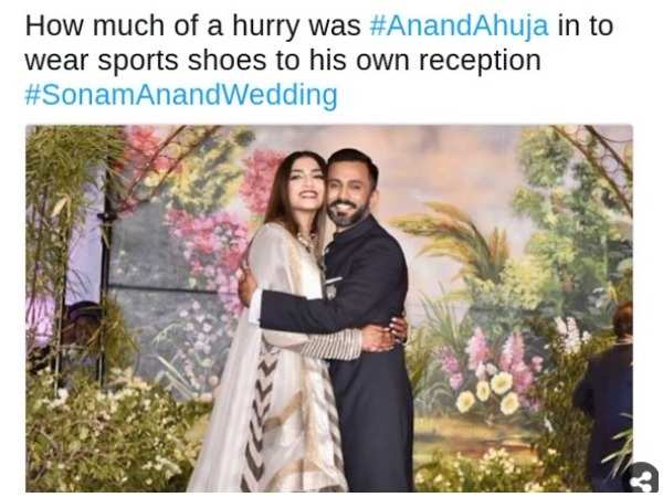 Sonam Kapoor And Anand Ahuja (In Sneakers) At Their Wedding Reception |  Indian bridal fashion, Indian bridal outfits, Indian wedding outfits