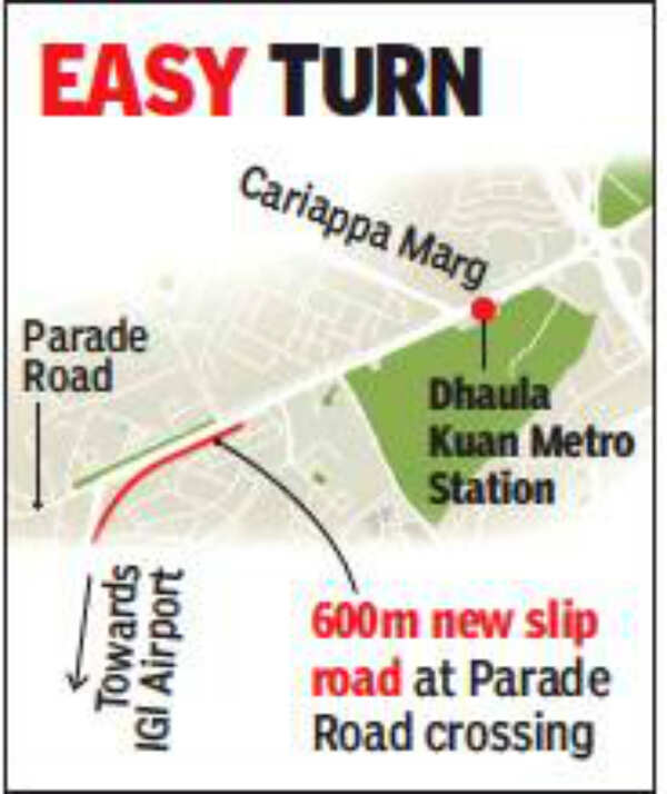 Dhaula Kuan New slip road to ease rush at Dhaula Kuan on way to IGI