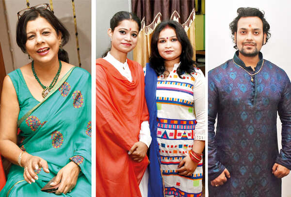 (L) Jyoti Sinha (C) Suman Bharti and Kavita Sinha (R) Anuj Mishra (BCCL/ Vishnu Jaiswal)