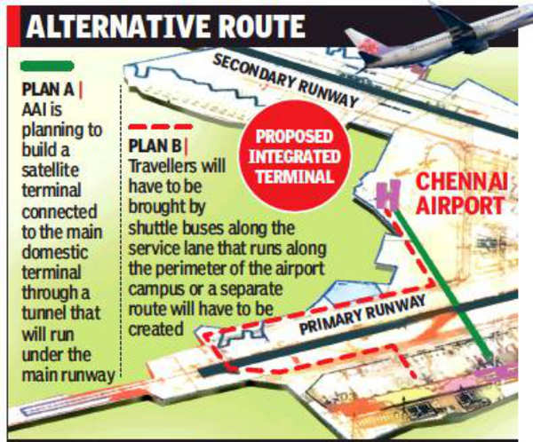 Airport mulls plan B for satellite terminal minus tunnel | Chennai News