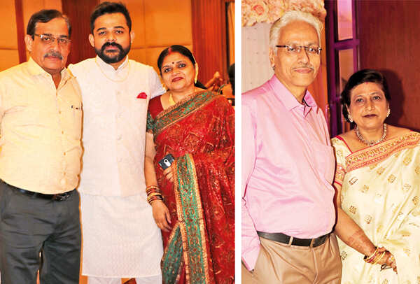 (L) Deepak Kapoor, Divya Kapoor and Jyoti Kapoor (R) Prakash Raj Arora and Poonam Arora (BCCL/ Unmesh Pandey)